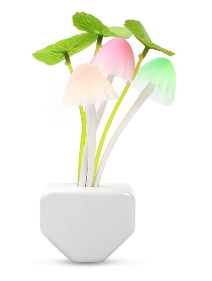 Multicolour LED Mushroom Night Light Lamp with Smart auto On/Off Light Sensor, Color Changing Mushroom Light for Home Decoration Lights