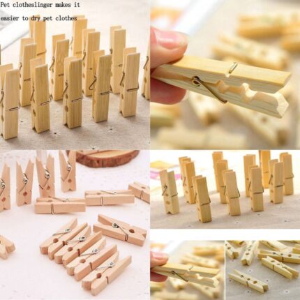 WOODEN BAMBOO CLIPS ( 20 PC set )